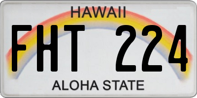 HI license plate FHT224