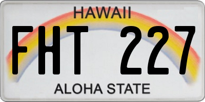 HI license plate FHT227