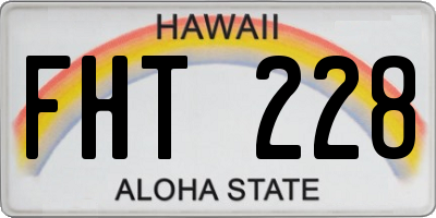 HI license plate FHT228