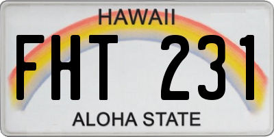 HI license plate FHT231