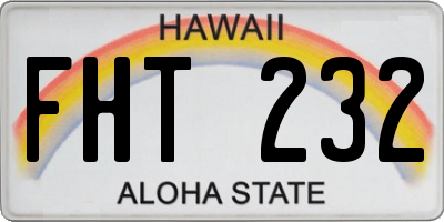 HI license plate FHT232