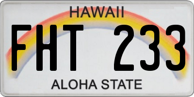 HI license plate FHT233