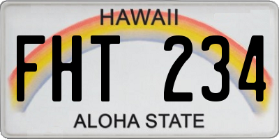 HI license plate FHT234