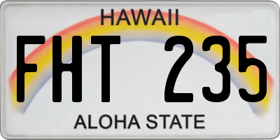 HI license plate FHT235