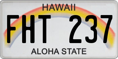 HI license plate FHT237