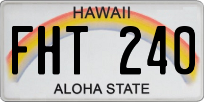 HI license plate FHT240