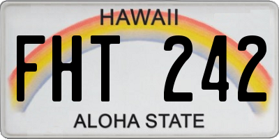 HI license plate FHT242