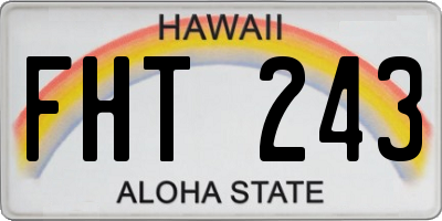 HI license plate FHT243