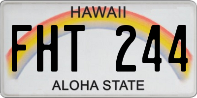 HI license plate FHT244