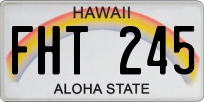 HI license plate FHT245