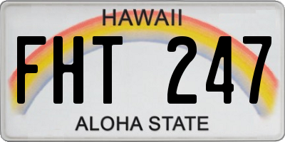 HI license plate FHT247