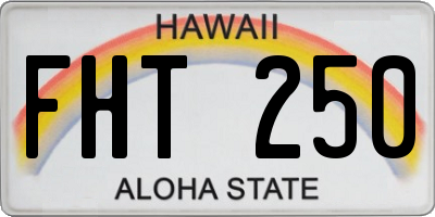 HI license plate FHT250