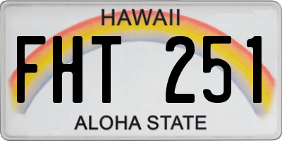 HI license plate FHT251