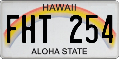 HI license plate FHT254