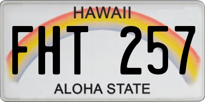 HI license plate FHT257