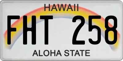 HI license plate FHT258