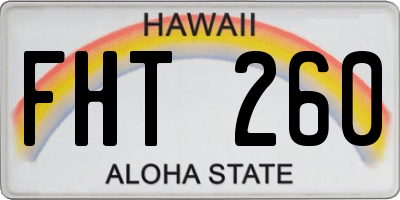 HI license plate FHT260