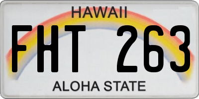 HI license plate FHT263