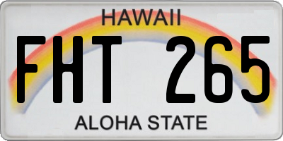 HI license plate FHT265