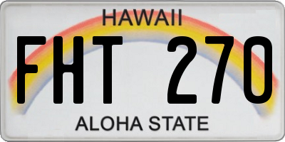 HI license plate FHT270