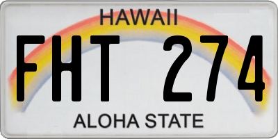 HI license plate FHT274