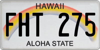 HI license plate FHT275