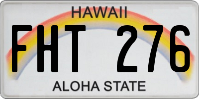 HI license plate FHT276