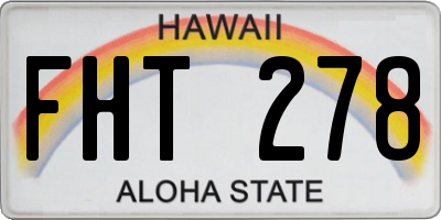 HI license plate FHT278