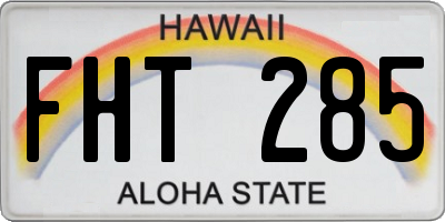 HI license plate FHT285