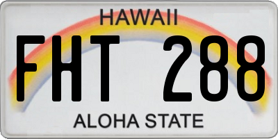 HI license plate FHT288