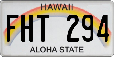 HI license plate FHT294