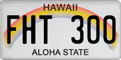 HI license plate FHT300