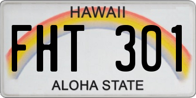HI license plate FHT301