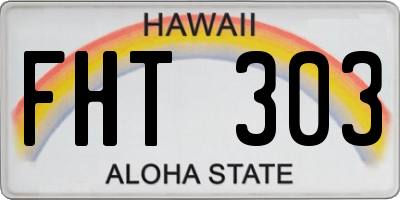 HI license plate FHT303