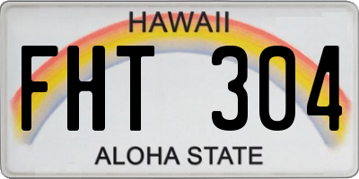 HI license plate FHT304