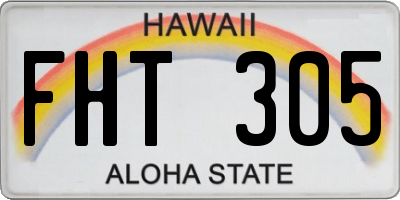 HI license plate FHT305