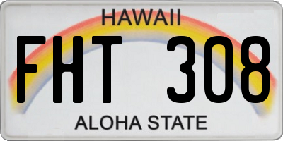 HI license plate FHT308