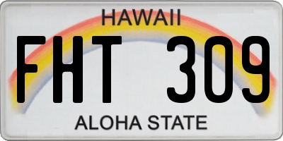 HI license plate FHT309