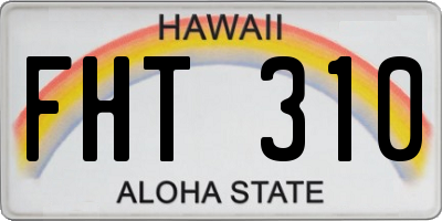 HI license plate FHT310