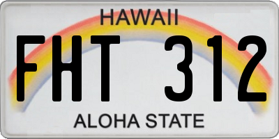 HI license plate FHT312