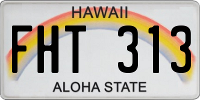 HI license plate FHT313