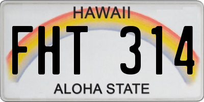 HI license plate FHT314
