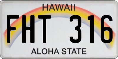 HI license plate FHT316
