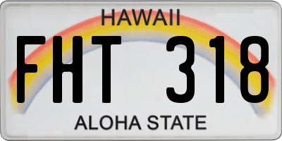 HI license plate FHT318