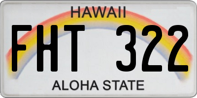 HI license plate FHT322