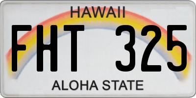 HI license plate FHT325
