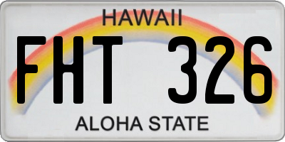 HI license plate FHT326