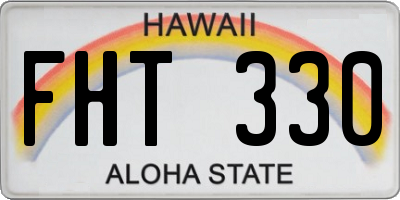 HI license plate FHT330