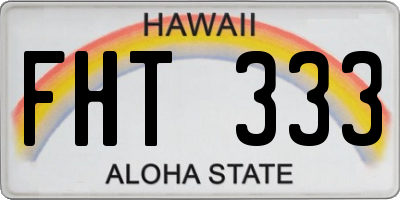 HI license plate FHT333
