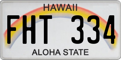 HI license plate FHT334